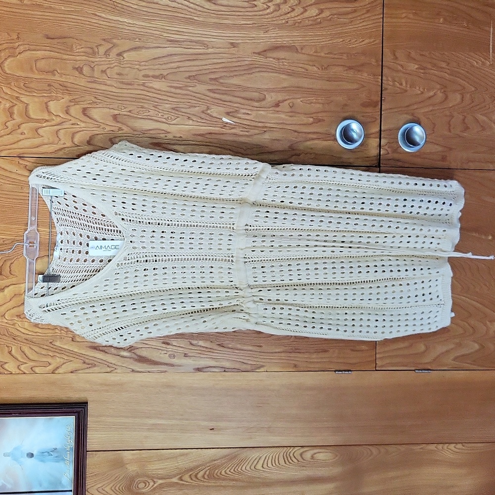 AI Mage Swim Suit Cover crochet tan